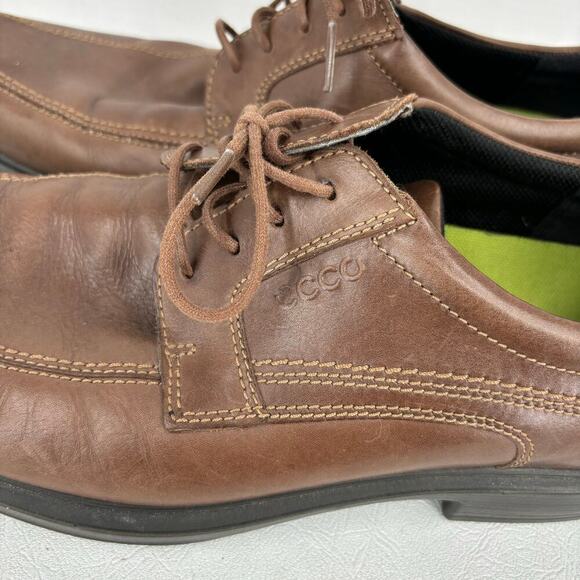ECCO Helsinki Tie Oxfords Leather Derby Shoes Bicycle Toe Brown Men\'s EU 45 main image 8